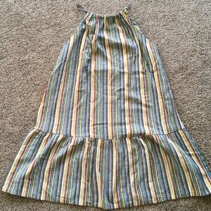 Rocks and Indigo, Striped Halter Dress with One Tier